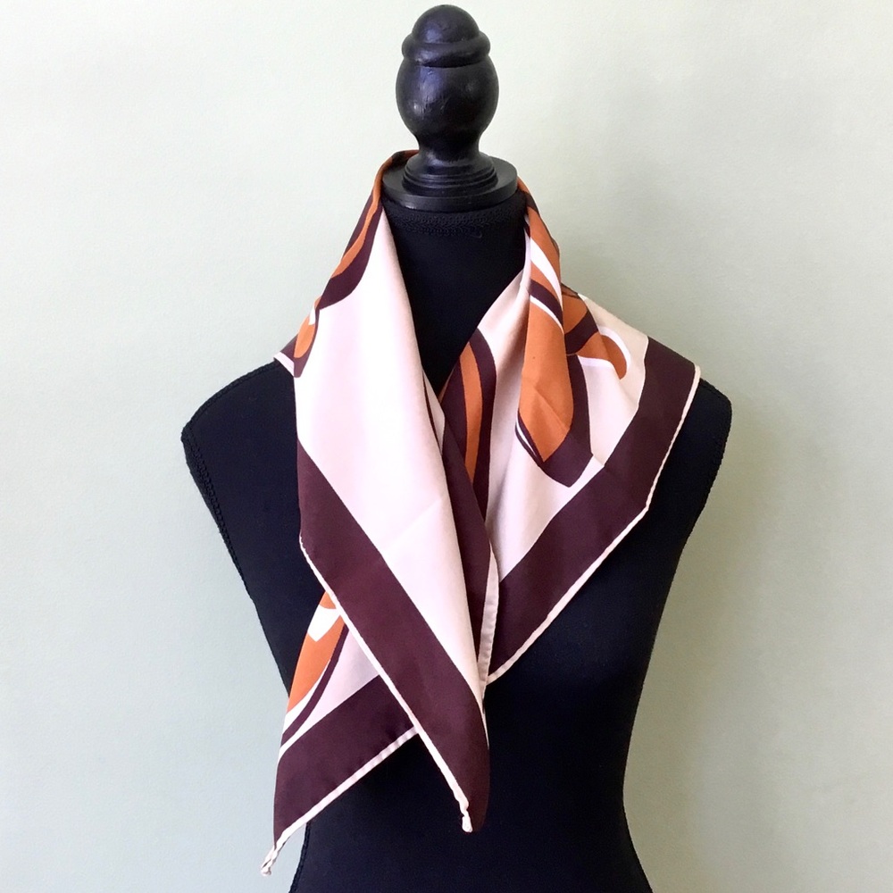 Swiss Chalet Schweitzer Linen Italy Vintage Abstract Scarf